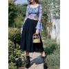 imageSHENHE Womens High Rise Tiered Frill Ruffled Flowy Loose A Line Midi SkirtSolid Black