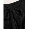 imageSHENHE Womens Lace Low Rise Y2k Layered Ruffle Tie Bow Mini Skirt Cute Cake SkirtBlack