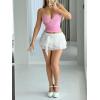 imageSHENHE Womens Lace Low Rise Y2k Layered Ruffle Tie Bow Mini Skirt Cute Cake SkirtWhite