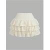 imageSHENHE Womens Mesh Drop Waist Ruffle Hem Short Skirt Bow Front Layer Y2K Streetwear Mini SkirtApricot