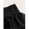 imageSHENHE Womens Mesh Drop Waist Ruffle Hem Short Skirt Bow Front Layer Y2K Streetwear Mini SkirtBlack