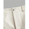 imageSHENHE Womens PU Leather High Waist Roll Up Straight Leg Shorts Zipper Fly ShortsApricot
