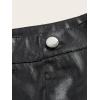 imageSHENHE Womens PU Leather High Waist Roll Up Straight Leg Shorts Zipper Fly ShortsBlack