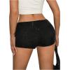 imageSHENHE Womens Sequin Mini Shorts Sparkly Low Rise Bodycon Y2k Sexy Hot Pants Rave Club Micro ShortsBlack
