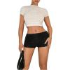 imageSHENHE Womens Sequin Mini Shorts Sparkly Low Rise Bodycon Y2k Sexy Hot Pants Rave Club Micro ShortsBlack