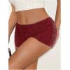 imageSHENHE Womens Sequin Mini Shorts Sparkly Low Rise Bodycon Y2k Sexy Hot Pants Rave Club Micro ShortsBurgundy