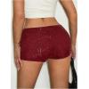 imageSHENHE Womens Sequin Mini Shorts Sparkly Low Rise Bodycon Y2k Sexy Hot Pants Rave Club Micro ShortsBurgundy