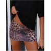 imageSHENHE Womens Sexy Leopard Mini Skirt Y2k Low Rise Bodycon Cheetah Animal Summer Party Micro SkirtLight Brown