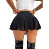 imageSHENHE Womens Sheer Mesh Skater Skort High Waisted Sexy Flowy Mini Skirt Shorts SkortBlack