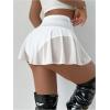 imageSHENHE Womens Sheer Mesh Skater Skort High Waisted Sexy Flowy Mini Skirt Shorts SkortWhite