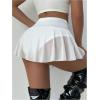 imageSHENHE Womens Sheer Mesh Skater Skort High Waisted Sexy Flowy Mini Skirt Shorts SkortWhite