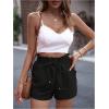 imageSHENHE Womens Straight Leg Paperbag Shorts High Waist Summer Casual Linen ShortsBlack
