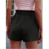 imageSHENHE Womens Straight Leg Paperbag Shorts High Waist Summer Casual Linen ShortsBlack