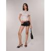 imageSHENHE Womens Y2k Low Rise Mini Shorts Drawstring Tie Waist Binding Trim Micro Mini ShortsBlack and Pink