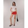 imageSHENHE Womens Y2k Low Rise Mini Shorts Drawstring Tie Waist Binding Trim Micro Mini ShortsRed