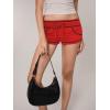 imageSHENHE Womens Y2k Low Rise Mini Shorts Drawstring Tie Waist Binding Trim Micro Mini ShortsRed