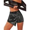 imageSHENHE Womens Glitter Shiny Shorts O Ring Wrap Skort Skirt Party Rave Sparkle ShortsBlack
