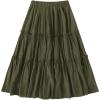 imageSHENHE Womens High Rise Tiered Frill Ruffled Flowy Loose A Line Midi SkirtArmy Green