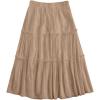 imageSHENHE Womens High Rise Tiered Frill Ruffled Flowy Loose A Line Midi SkirtKhaki