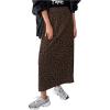 imageSHENHE Womens Leopard Print Corduroy Skirt High Elastic Waist Back Slit Casual Fall SkirtCoffee Brown