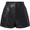 imageSHENHE Womens PU Leather High Waist Roll Up Straight Leg Shorts Zipper Fly ShortsBlack