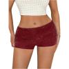 imageSHENHE Womens Sequin Mini Shorts Sparkly Low Rise Bodycon Y2k Sexy Hot Pants Rave Club Micro ShortsBurgundy