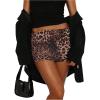 imageSHENHE Womens Sexy Leopard Mini Skirt Y2k Low Rise Bodycon Cheetah Animal Summer Party Micro SkirtLight Brown