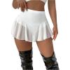 imageSHENHE Womens Sheer Mesh Skater Skort High Waisted Sexy Flowy Mini Skirt Shorts SkortWhite