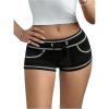 imageSHENHE Womens Y2k Low Rise Mini Shorts Drawstring Tie Waist Binding Trim Micro Mini ShortsBlack