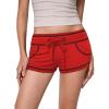 imageSHENHE Womens Y2k Low Rise Mini Shorts Drawstring Tie Waist Binding Trim Micro Mini ShortsRed