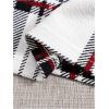 imageSHENHE Womens 2 Piece Outfits Off Shoulder Ribbed Long Sleeve Crop Top and Plaid Mini Skirt SetBlack and White