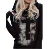 imageSHENHE Womens Criss Graphic Hooded Neck Long Sleeve T Shirt Goth Grunge Tees StreetwearBlack