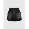 imageSHENHE Womens Denim Mini Skirt Bowknot Straight Jean Skirt Summer Cute Mini SkirtsBlack