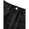 imageSHENHE Womens Denim Mini Skirt Low Rise Button Zip Fly Casual Y2k Mini Jean SkirtBlack