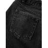 imageSHENHE Womens Denim Mini Skirt Low Rise Button Zip Fly Casual Y2k Mini Jean SkirtBlack