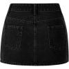 imageSHENHE Womens Denim Mini Skirt Low Rise Button Zip Fly Casual Y2k Mini Jean SkirtBlack