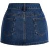 imageSHENHE Womens Denim Mini Skirt Low Rise Button Zip Fly Casual Y2k Mini Jean SkirtBlue B