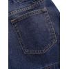imageSHENHE Womens Denim Mini Skirt Low Rise Button Zip Fly Casual Y2k Mini Jean SkirtBlue B