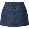 imageSHENHE Womens Denim Mini Skirt Low Rise Button Zip Fly Casual Y2k Mini Jean SkirtDark Wash