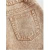 imageSHENHE Womens Denim Mini Skirt Low Rise Button Zip Fly Casual Y2k Mini Jean SkirtKhaki
