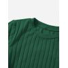 imageSHENHE Womens Drawstring Shirt Ribbed Crop Top Short Sleeve Ruched TeeDark Green