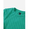 imageSHENHE Womens Drawstring Shirt Ribbed Crop Top Short Sleeve Ruched TeeGreen