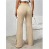 imageSHENHE Womens Drawstring Waist Bell Bottom Flare Leg Sweatpants Sports Causal PantsApricot
