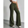 imageSHENHE Womens Drawstring Waist Bell Bottom Flare Leg Sweatpants Sports Causal PantsArmy Green