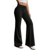 imageSHENHE Womens Drawstring Waist Bell Bottom Flare Leg Sweatpants Sports Causal PantsBlack
