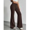 imageSHENHE Womens Drawstring Waist Bell Bottom Flare Leg Sweatpants Sports Causal PantsBrown