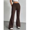 imageSHENHE Womens Drawstring Waist Bell Bottom Flare Leg Sweatpants Sports Causal PantsBrown