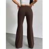 imageSHENHE Womens Drawstring Waist Bell Bottom Flare Leg Sweatpants Sports Causal PantsBrown