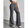 imageSHENHE Womens Drawstring Waist Bell Bottom Flare Leg Sweatpants Sports Causal PantsDark Grey