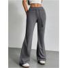 imageSHENHE Womens Drawstring Waist Bell Bottom Flare Leg Sweatpants Sports Causal PantsDark Grey